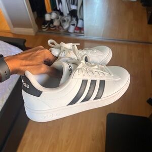 Adidas Classic White Sneakers with Black Stripes